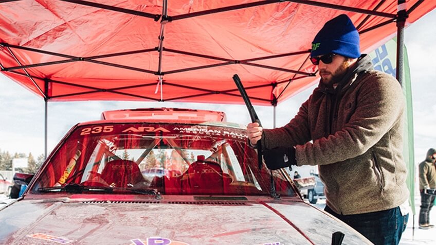 Image of a person installing a new wiper blade