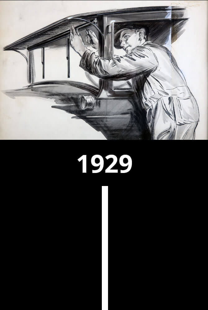 Illustration of mechanic installiing dual wipers