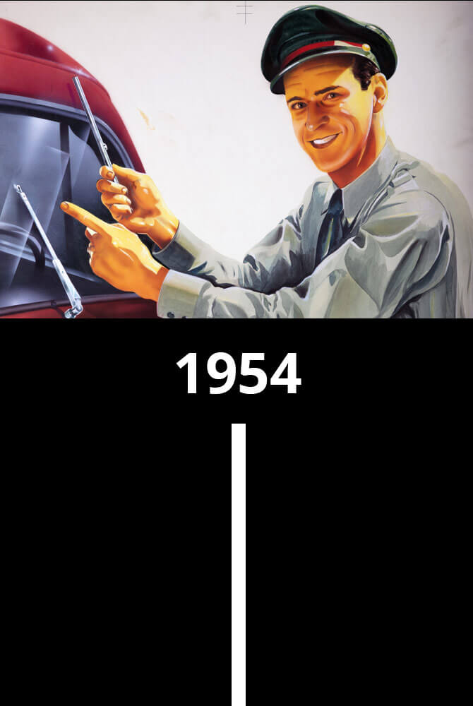 Graphic of mechanic installing heavy duty wipers