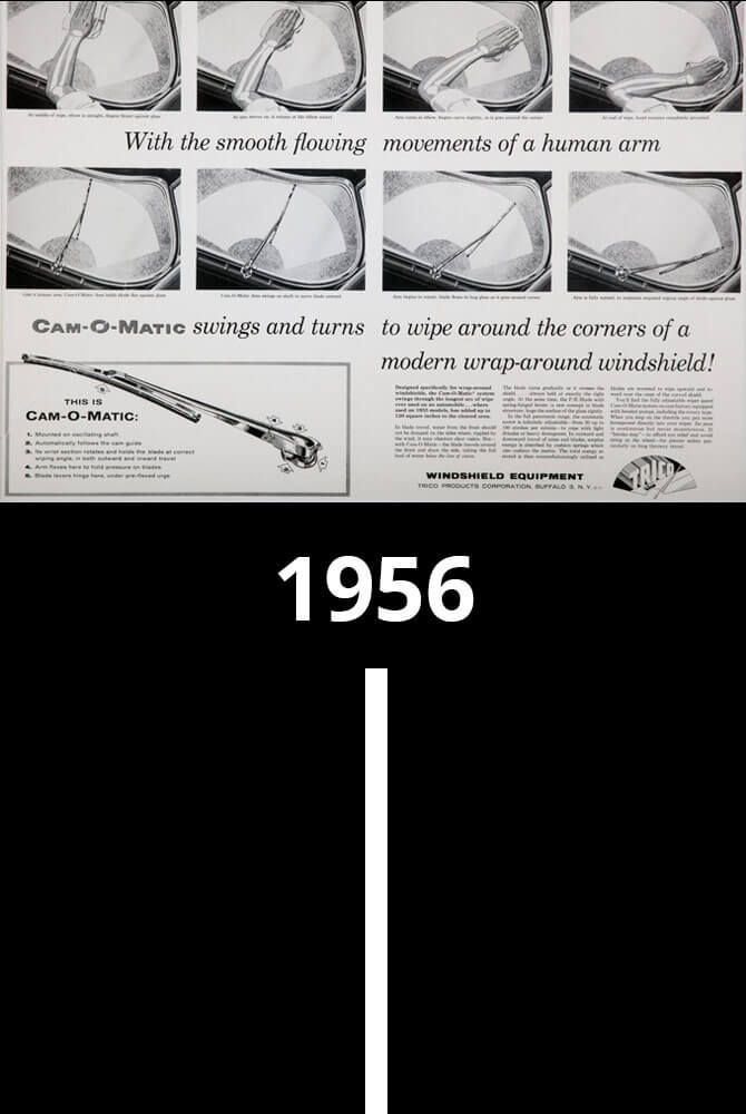 Advertisement for Cam-o-matic wiper blades
