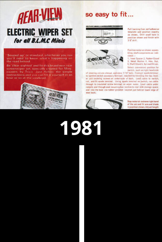 Advertisement for Electric Rear View wiper system